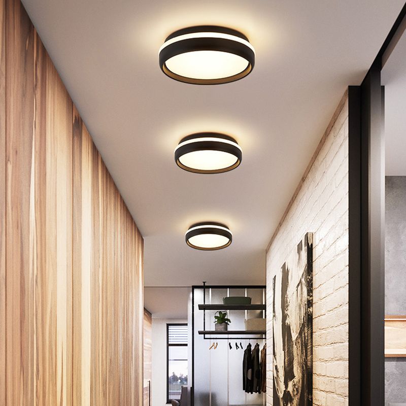 Quinn 7.9" Flush Mount Ceiling Light – Black or Grey, LED, 2-Color Temperature
