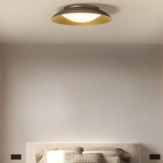 Carins Round Brass Flush Ceiling Light 13.8"-15.8" – 3-Color LED