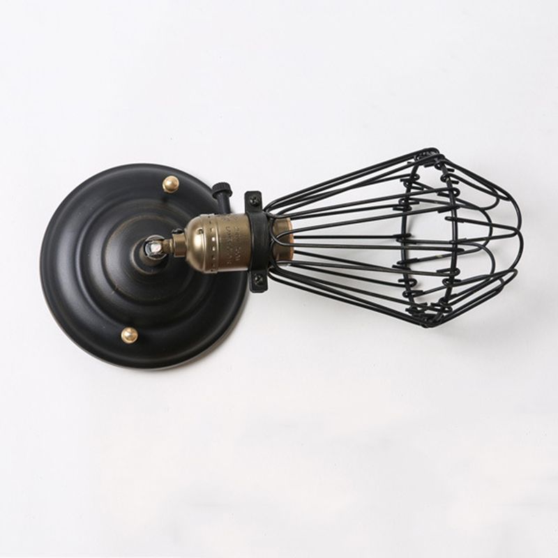 Alessio Industrial Lantern Wall Lamp – Black or Rust Finish