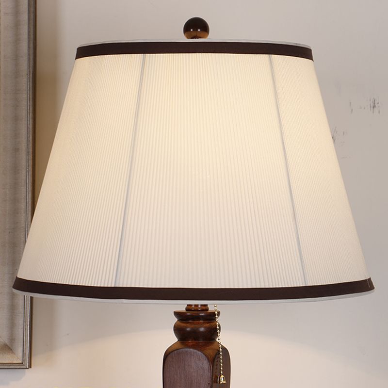 Eryn Retro Drum Floor Lamp – Beige/Khaki Fabric Shade, Metal Base