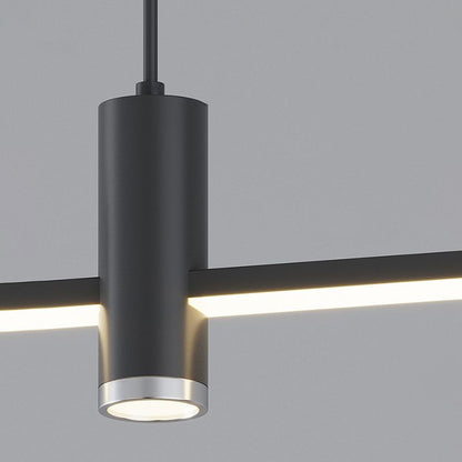 Edge Linear Pendant Light – Black & Gold, 35.4", Dimmable LED