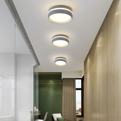 Quinn 7.9" Flush Mount Ceiling Light – Black or Grey, LED, 2-Color Temperature