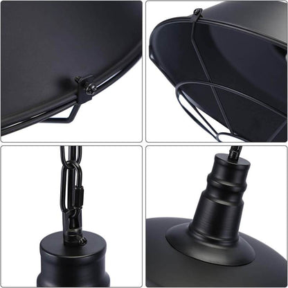 Rustic Industrial E27 Pendant Lamp Shade – Black or Rust Finish