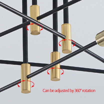 Valentina Retro Satellite Metal Ceiling Light – Black/Gold, 4/6/8 Heads