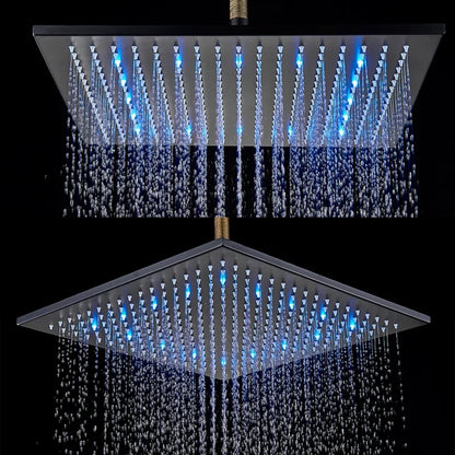 16" Square Stainless Steel Shower Head Colorful LED Rain Shower Light-Rain Shower Heads-Index Bath-Golden-Index Bath