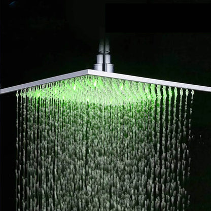 16" Square Stainless Steel Shower Head Colorful LED Rain Shower Light-Rain Shower Heads-Index Bath-Chrome-Index Bath