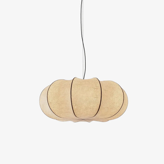Ozawa Vintage Oblate Silk & Metal Pendant Light – 3 Sizes
