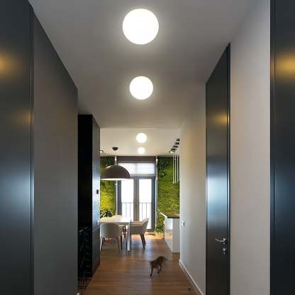 Modern Bubble Sphere Indoor Wall Lamp – White Glass Shade
