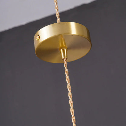 Floral Glass Pendant Light with Brass Detailing