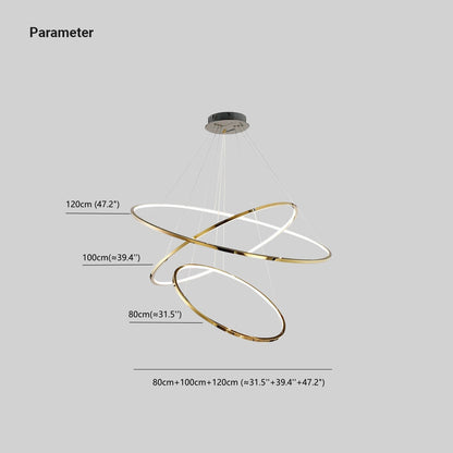 Arisha 3–5 Ring Pendant Light – Gold Finish, 3-Color Temperature Switchable