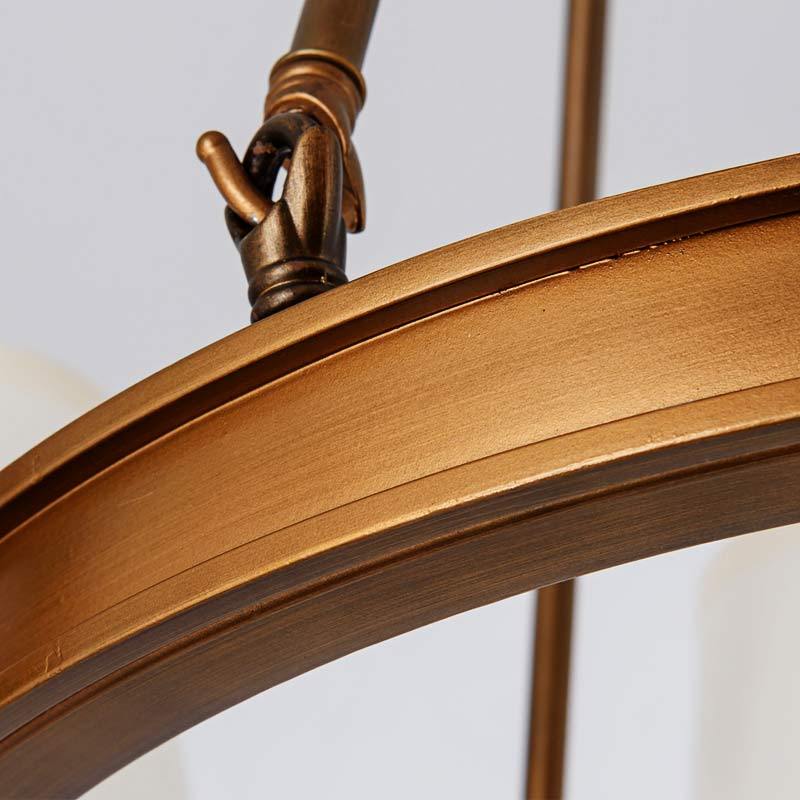 Vintage Ring Chandelier – Fabric Shade Ceiling Light