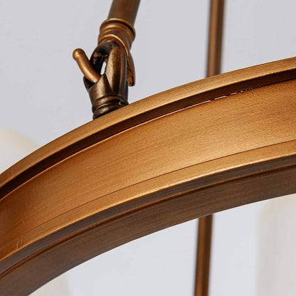 Vintage Ring Chandelier – Fabric Shade Ceiling Light