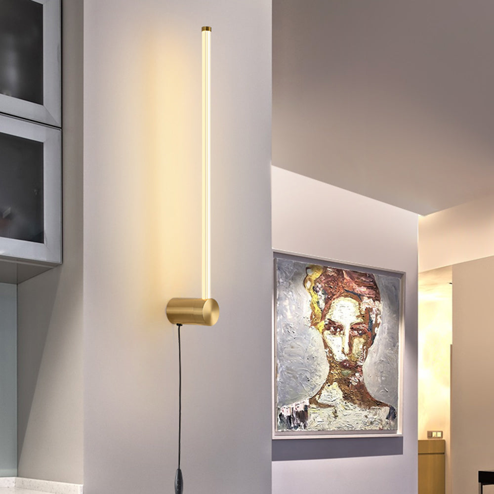 Edge Coppery & Nickel Wall Lamp – Metal & Acrylic, 23.6-31.6"