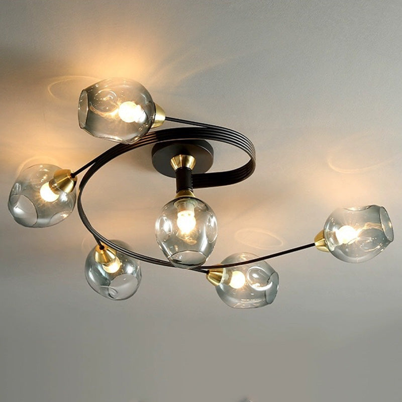 Nordic LED Ceiling Chandelier – Modern Glass Retro Pendant Lamp