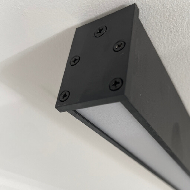 Edge Modern LED Linear Flush Mount Ceiling Light – Black, 23.6–47.2"