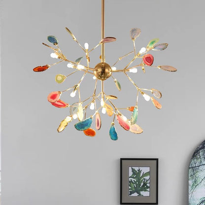 Aurora Gemstone Agate Colourful Chandelier for Bedroom and Living Room