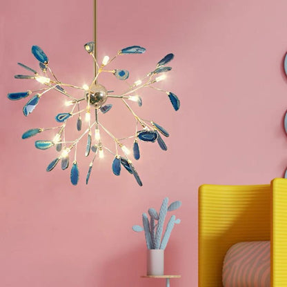 Aurora Gemstone Agate Colourful Chandelier for Bedroom and Living Room