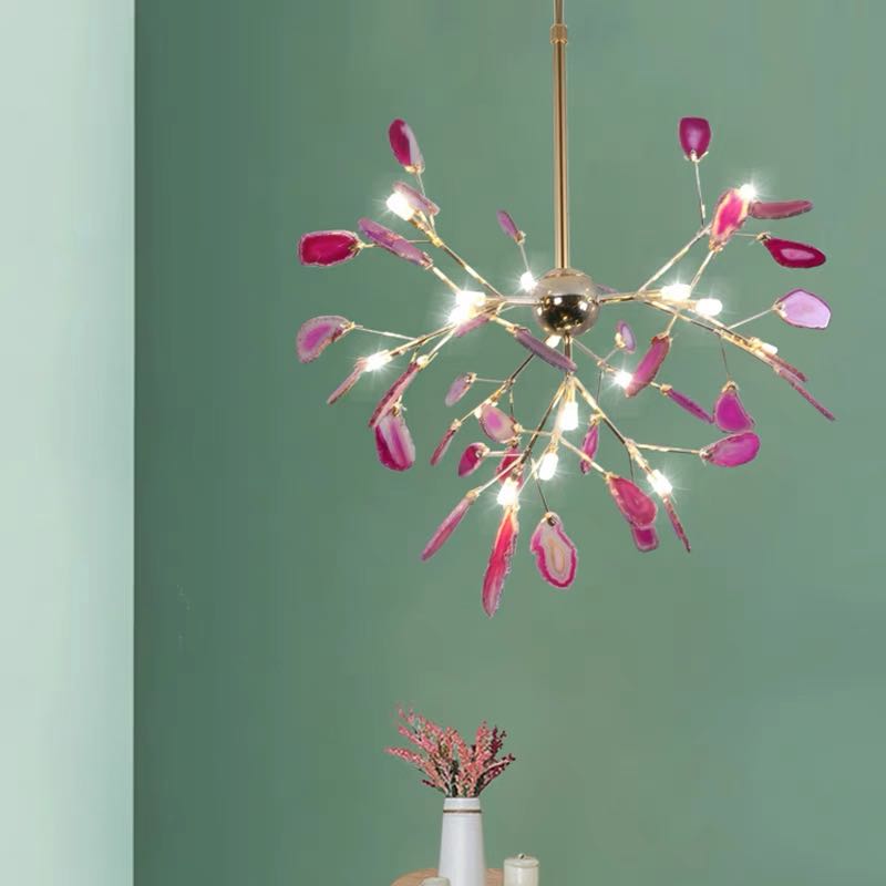 Aurora Gemstone Agate Colourful Chandelier for Bedroom and Living Room