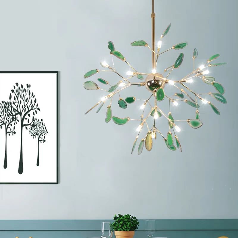 Aurora Gemstone Agate Colourful Chandelier for Bedroom and Living Room