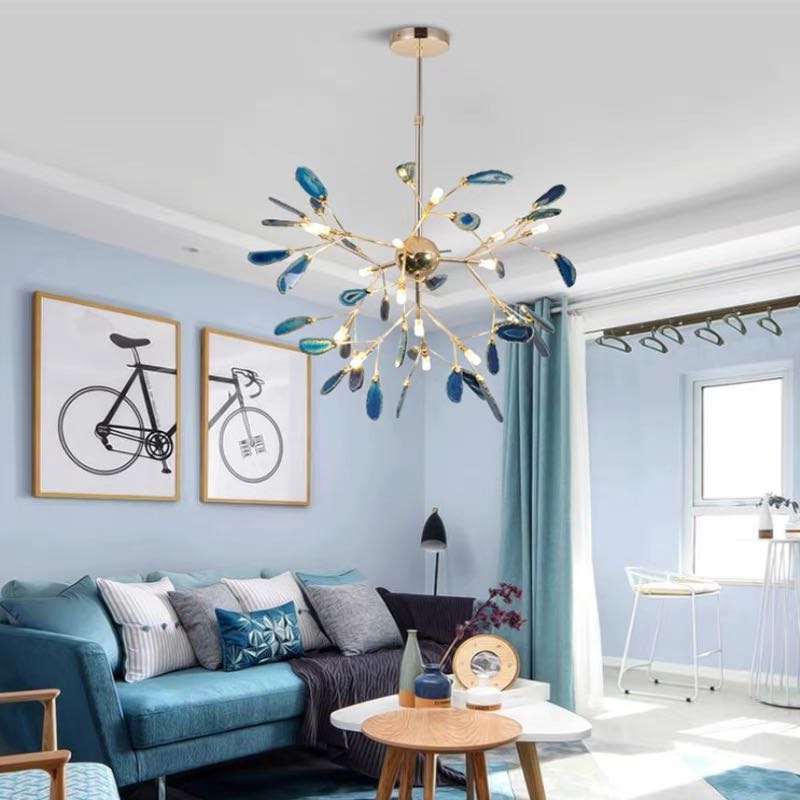 Aurora Gemstone Agate Colourful Chandelier for Bedroom and Living Room