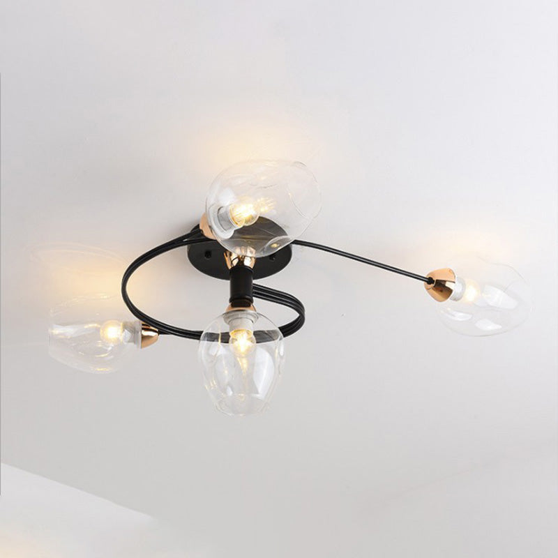 Nordic LED Ceiling Chandelier – Modern Glass Retro Pendant Lamp