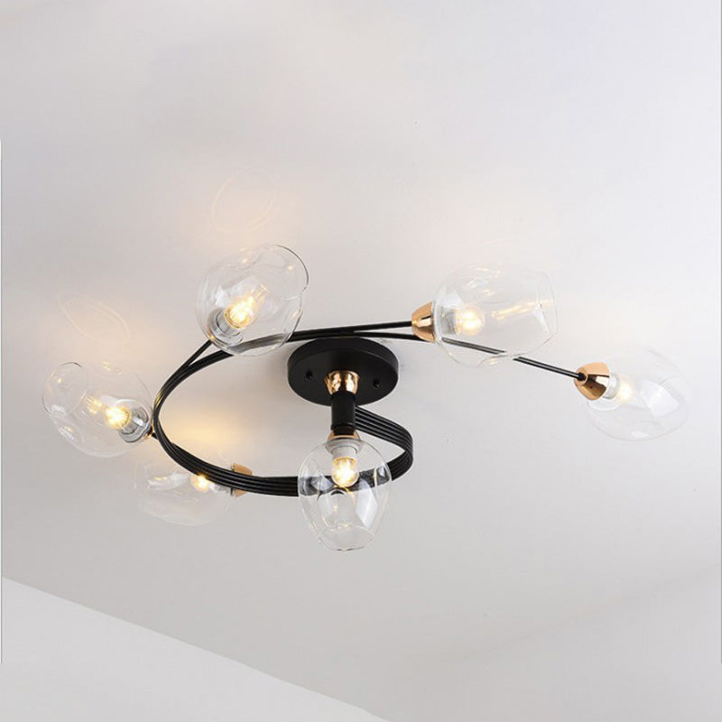 Nordic LED Ceiling Chandelier – Modern Glass Retro Pendant Lamp