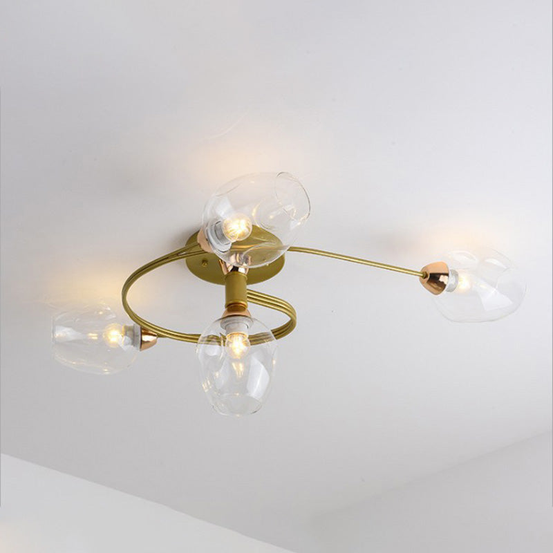 Nordic LED Ceiling Chandelier – Modern Glass Retro Pendant Lamp