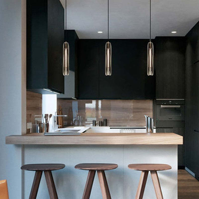 Brass LED Glass Pendant Lamp – Small Chandelier