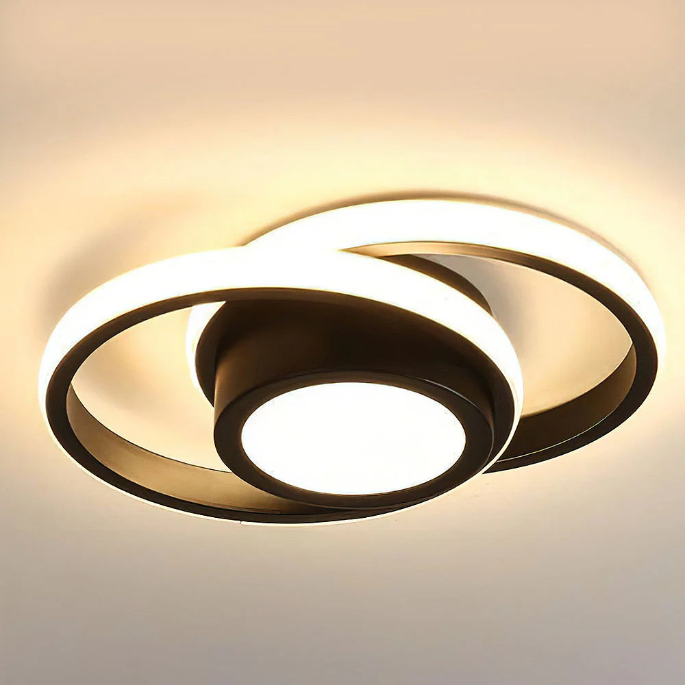 Modern Minimalist LED Ceiling Light – Double Ring Design