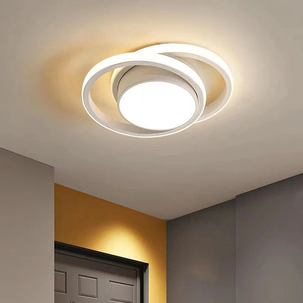 Modern Minimalist LED Ceiling Light – Double Ring Design