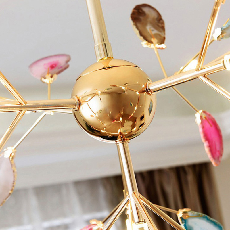 Aurora Gemstone Agate Colourful Chandelier for Bedroom and Living Room