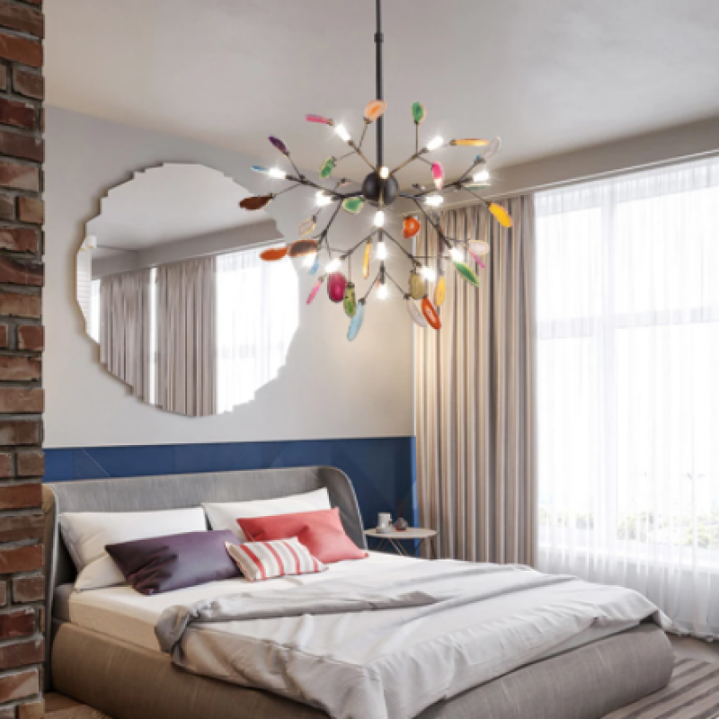 Aurora Gemstone Agate Colourful Chandelier for Bedroom and Living Room