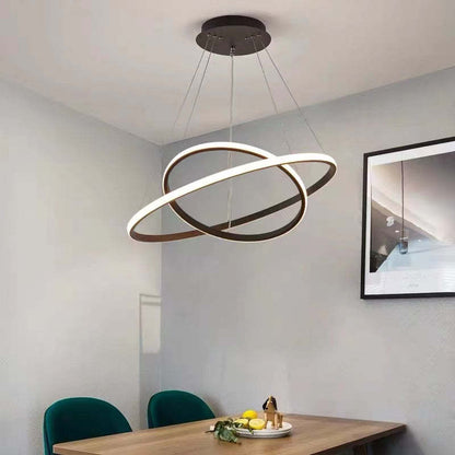 Arisha Modern Ring Pendant Light – Metal & Silicon, 2/3/4 Rings