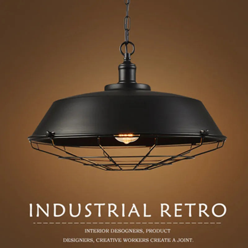 Rustic Industrial E27 Pendant Lamp Shade – Black or Rust Finish