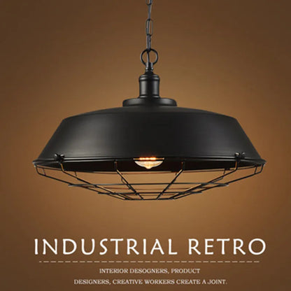 Rustic Industrial E27 Pendant Lamp Shade – Black or Rust Finish