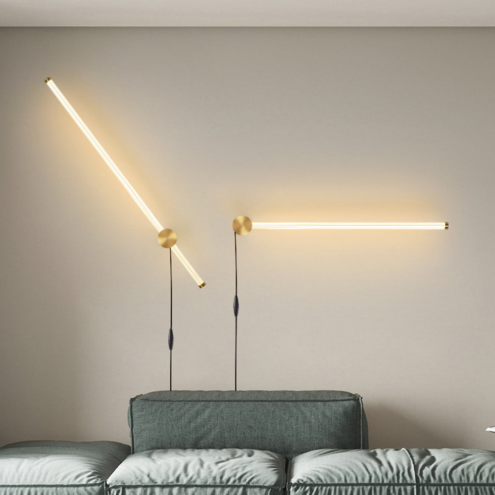 Edge Coppery & Nickel Wall Lamp – Metal & Acrylic, 23.6-31.6"