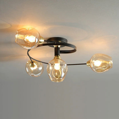 Nordic LED Ceiling Chandelier – Modern Glass Retro Pendant Lamp