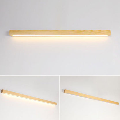 Natural Wood Linear Wall Lamp For Warm Ambience