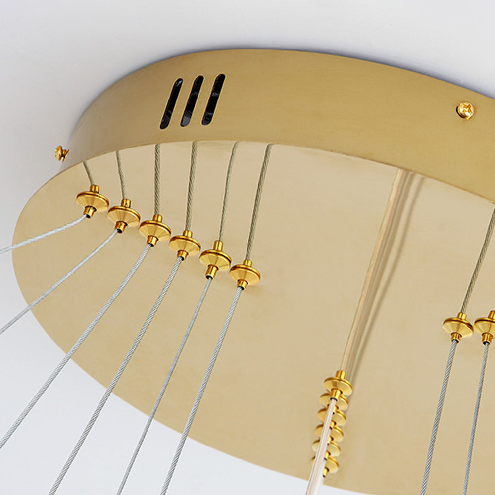 Arisha 3–5 Ring Pendant Light – Gold Finish, 3-Color Temperature Switchable