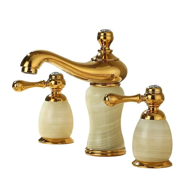 3 Hole Widespread Basin Mixer Double Handle Water Tap Basin Faucet-Basin Faucet-Index Bath