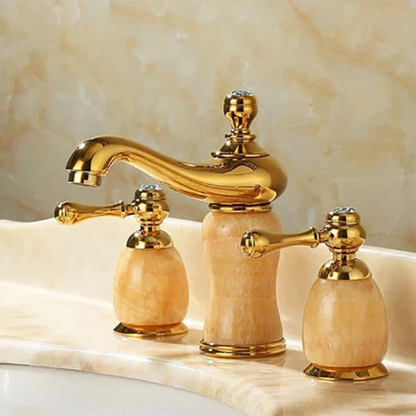 3 Hole Widespread Basin Mixer Double Handle Water Tap Basin Faucet-Basin Faucet-Index Bath
