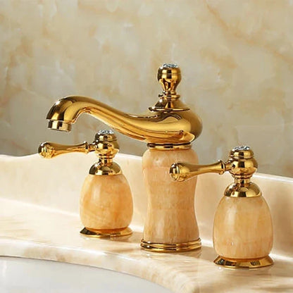 3 Hole Widespread Basin Mixer Double Handle Water Tap Basin Faucet-Basin Faucet-Index Bath