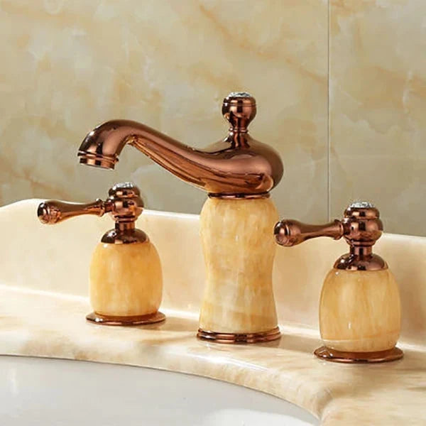 3 Hole Widespread Basin Mixer Double Handle Water Tap Basin Faucet-Basin Faucet-Index Bath