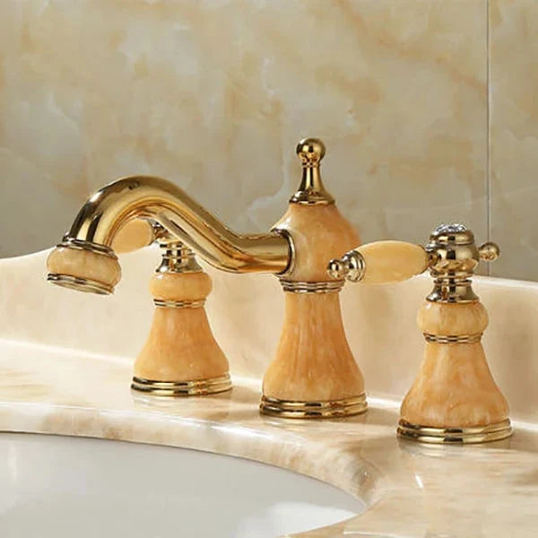 3 Hole Widespread Basin Mixer Double Handle Water Tap Basin Faucet-Basin Faucet-Index Bath