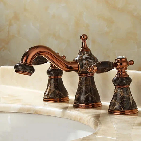 3 Hole Widespread Basin Mixer Double Handle Water Tap Basin Faucet-Basin Faucet-Index Bath