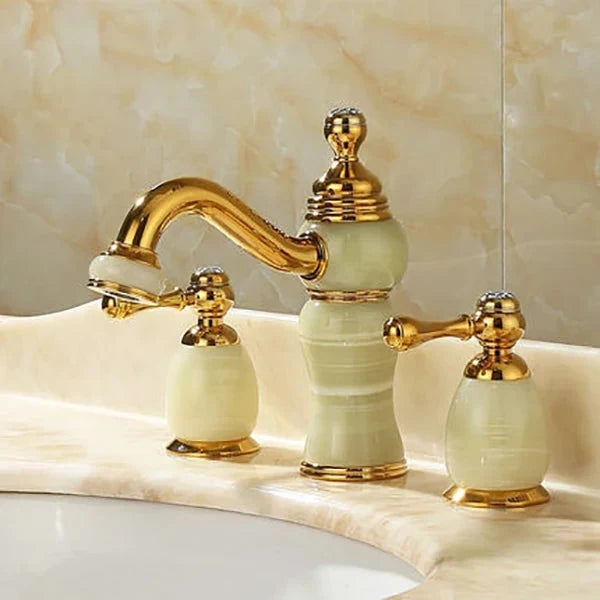 3 Hole Widespread Basin Mixer Double Handle Water Tap Basin Faucet-Basin Faucet-Index Bath