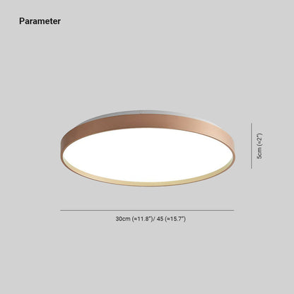 Round Metal Flush Mount Ceiling Light Dimmable White Grey Gold Finish