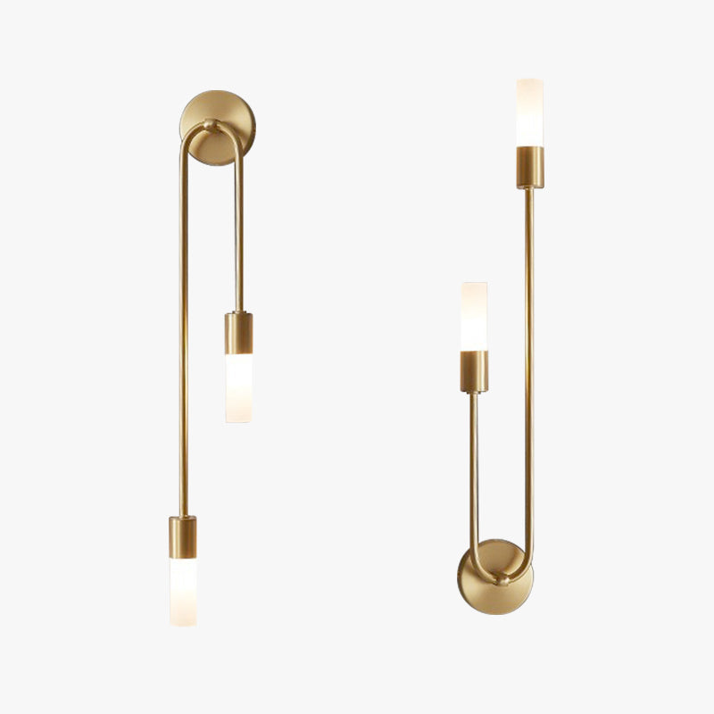 Meza Modern Gold Wall Sconce – Set of 2 LED Corridor Lights