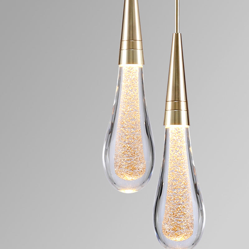 Kristy Crystal Droplet Pendant Light – Gold Finish