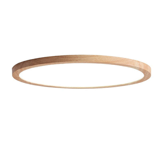Ozawa Modern Wood Round Flush Mount Ceiling Light – 4 Sizes